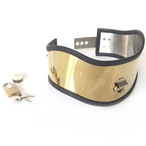 BDStyle Posture Unisex Adjustable Golden Collar Small - Collars and Leads
