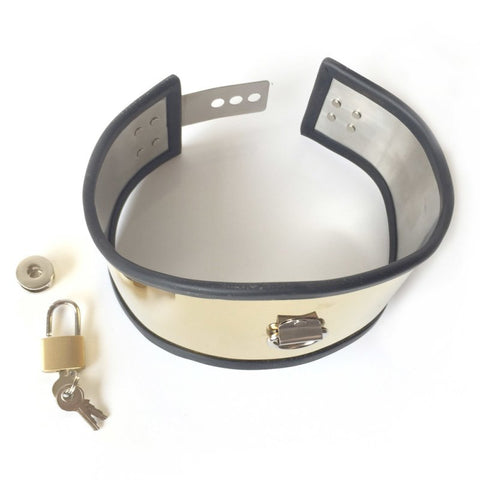 BDStyle Posture Unisex Adjustable Golden Collar Small - Collars and Leads