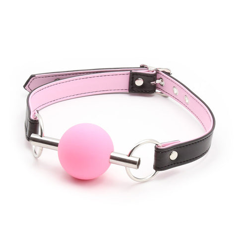 Metal Bar Silicone Ball Gag - Bondage Gags and Bits