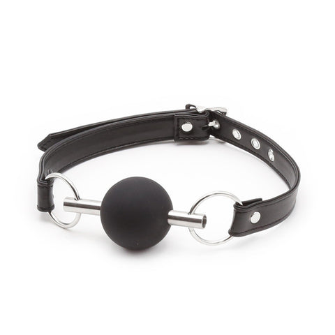Metal Bar Silicone Ball Gag - Bondage Gags and Bits