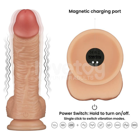 Lovetoy 8.5 Inch Power Basics Vibrating Dildo