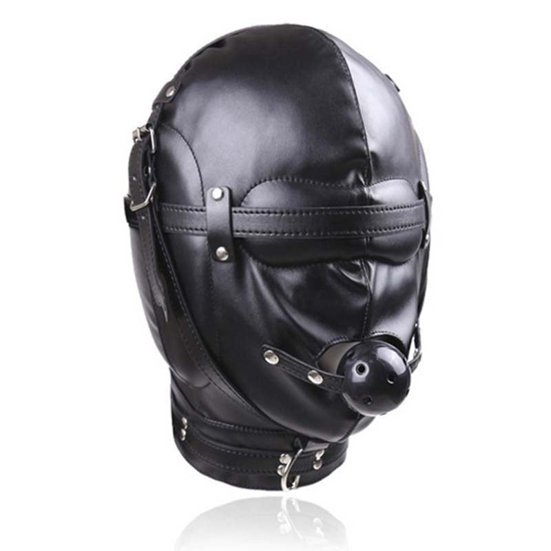 BDSM Hood With Removable Ball Gag Bondage Gags and Bits