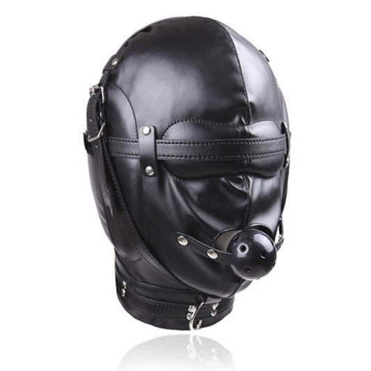 BDSM Hood With Removable Ball Gag - Bondage Gags and Bits