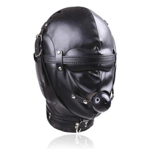 BDSM Hood With Removable Ball Gag - Bondage Gags and Bits