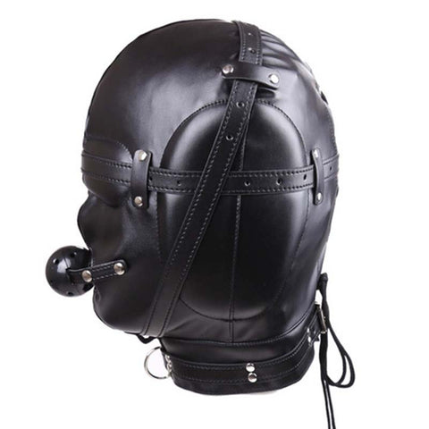 BDSM Hood With Removable Ball Gag - Bondage Gags and Bits