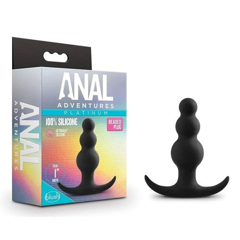 Laugh Out Loud Anal Adventures Platinum Beaded Plug - Three-Bead Delight - Butt Plugs