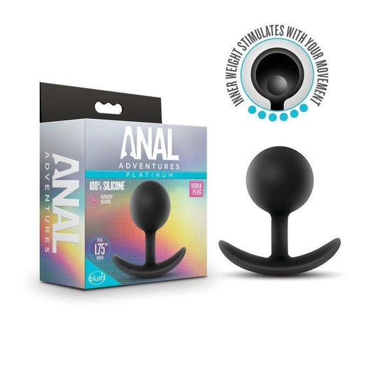 Anal Adventures Platinum Vibra Plug - Black - Butt Plugs