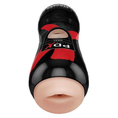 PDX Elite Vibrating Oral Sex Realistic Mens Stroker - Masturbators and Strokers