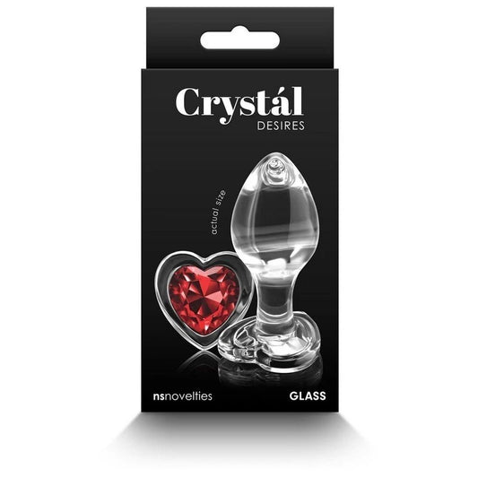 NS Novelties Crystal Desires Red Heart Butt Plug Medium - Butt Plugs