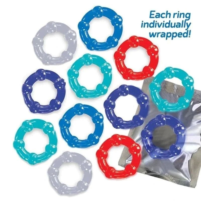 The Ultimate Pleasure Package - 12 Versatile Cock Rings Cock Ring Sets