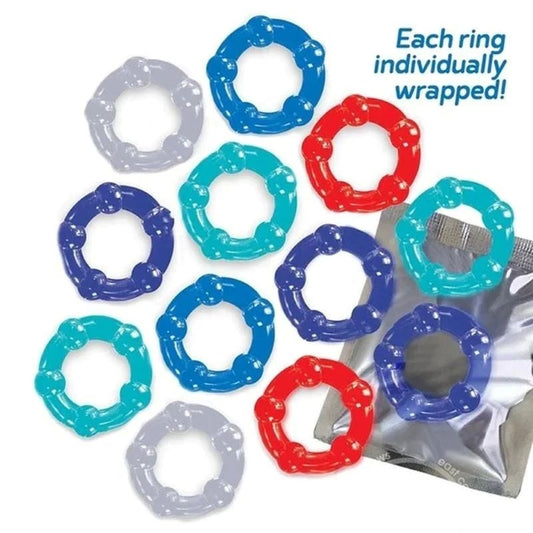 The Ultimate Pleasure Package - 12 Versatile Cock Rings Cock Ring Sets