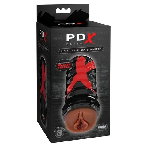 PDX Elite Air Tight Mens Pussy Stroker Brown - Masturbators and Strokers