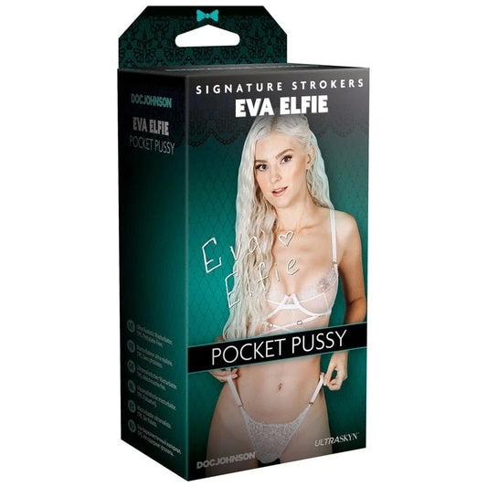 Doc Johnson Main Squeeze Signature Strokers Eva Elfie Ultraskyn Pocket Pussy Vanilla - Masturbators and Strokers