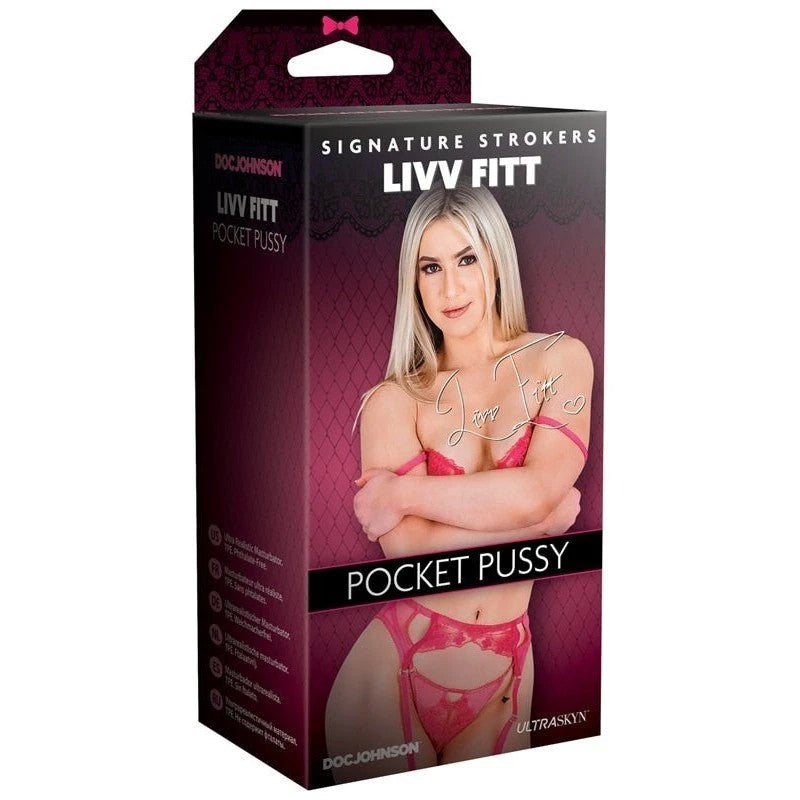 Doc Johnson Main Squeeze Signature Strokers Livv Fitt Ultraskyn Pocket Pussy Vanilla Masturbators and Strokers