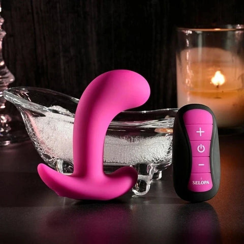 Selopa HOOKING UP USB Rechargeable Vibrator with Wireless Remote Pink - Butt Plugs