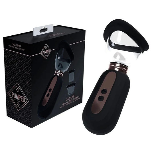 Shots Toys PUMPED Dazzling Auto USB Rechargeable Ladies Pump Black - Pussy And Clit Toys