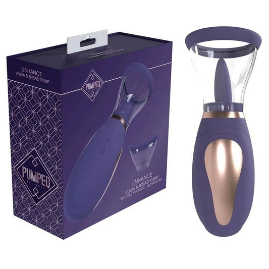 Shots Toys PUMPED Enhance Auto Vulva & Brest USB Rechargeable Ladies Pump Purple Pussy And Clit Toys