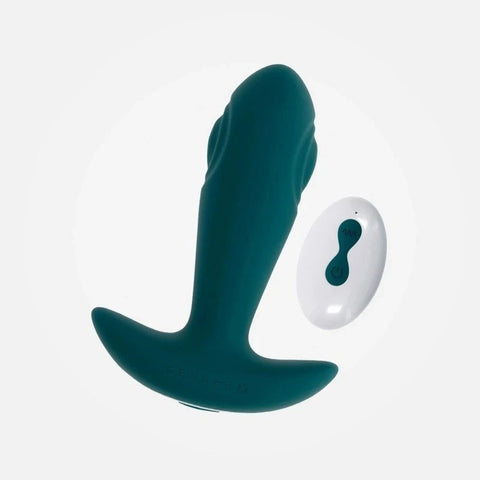 Gender X TUNNEL TAPPER Tapping Anal Plug with Wireless Remote Grey - Butt Plugs