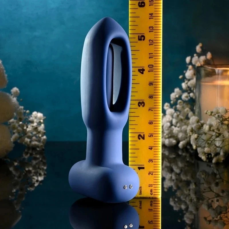 Evolved THE FLAPPER Vibrating and Flapping Butt Plug with Remote Blue Butt Plugs