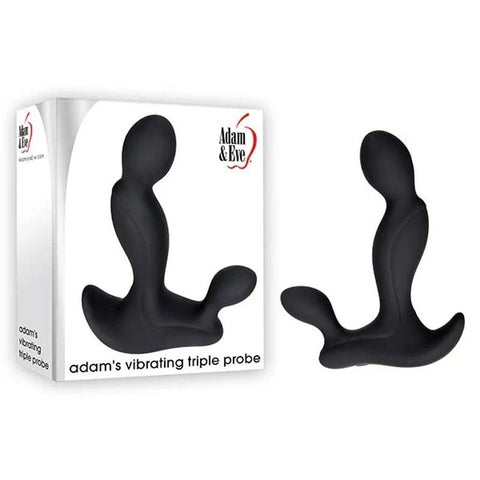 Adam and Eve Adam's Vibrating Triple Prostate Massager Black - Prostate Toys