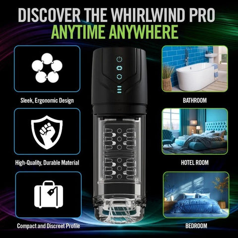 Blush Novelties M For Men Whirlwind Pro Rotating & Sucking Auto Mens Stroker Clear - Masturbators and Strokers