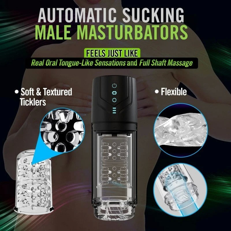Blush Novelties M For Men Whirlwind Pro Rotating & Sucking Auto Mens Stroker Clear Masturbators and Strokers