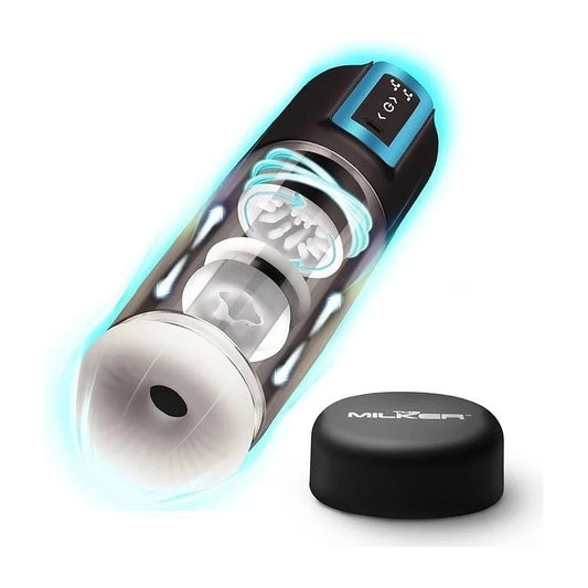 XR Brands LoveBotz The Milker Thrusting & Rotating Male Masturbator - Masturbators and Strokers