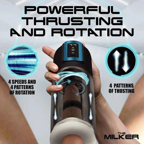 XR Brands LoveBotz The Milker Thrusting & Rotating Male Masturbator - Masturbators and Strokers