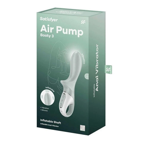Satisfyer Air Pump Booty 3 Rechargeable Inflatable Anal Vibrator Grey - Anal Vibrators