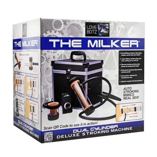 XR Brands LoveBotz The Milker Dual Cylinder Deluxe Mains Powered Milking Masturbator - Masturbators and Strokers