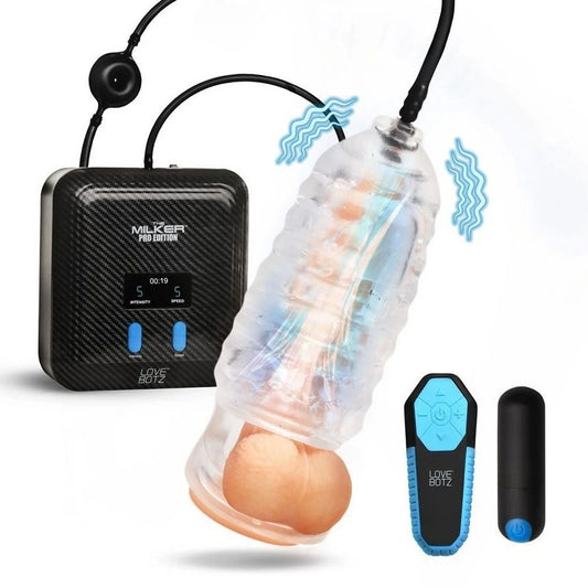 XR Brands LoveBotz The Milker Stamina Mains Powered Milking Masturbator - Masturbators and Strokers