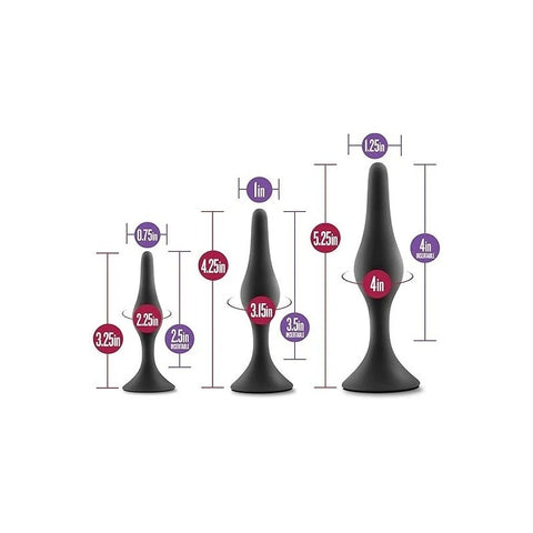 Luxe Beginner Butt Plug Kit Black - Butt Plugs