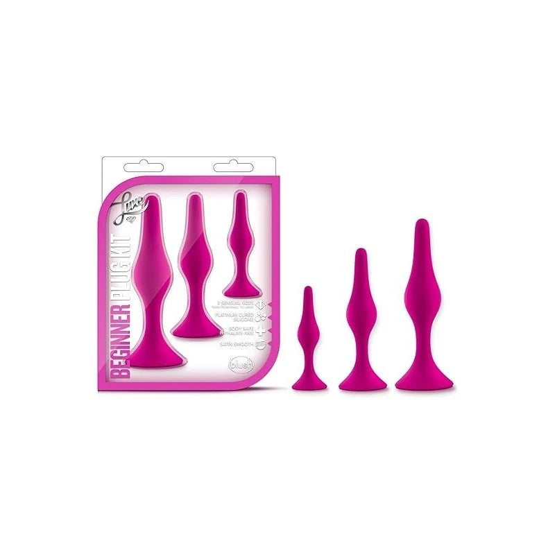 Luxe Beginner Butt Plug Kit Pink Butt Plugs