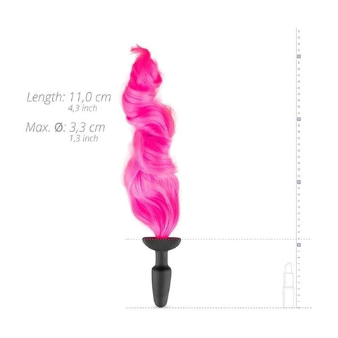 Fetish Collection Silicone Butt Plug With Tail Pink - Butt Plugs