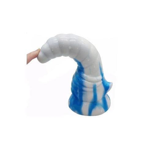 Faak Bull Horn Anal Dildo Blue / White - Anal Dildos
