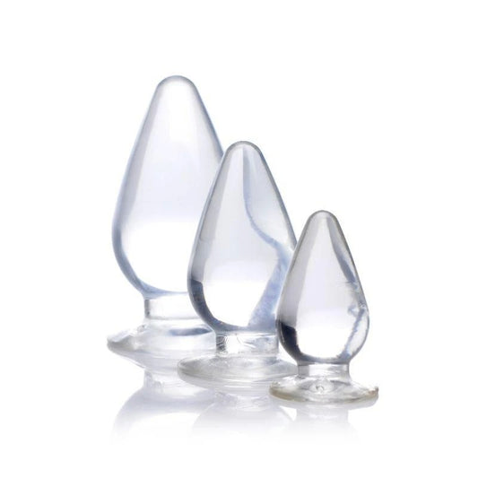 Master Series Triple Cones Anal Plug Set 3 Piece Clear - Butt Plugs