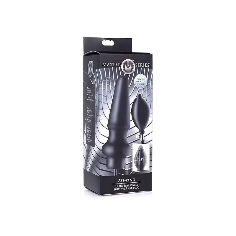 Master Series Ass Pand Large Inflatable Silicone Butt Plug Black Butt Plugs