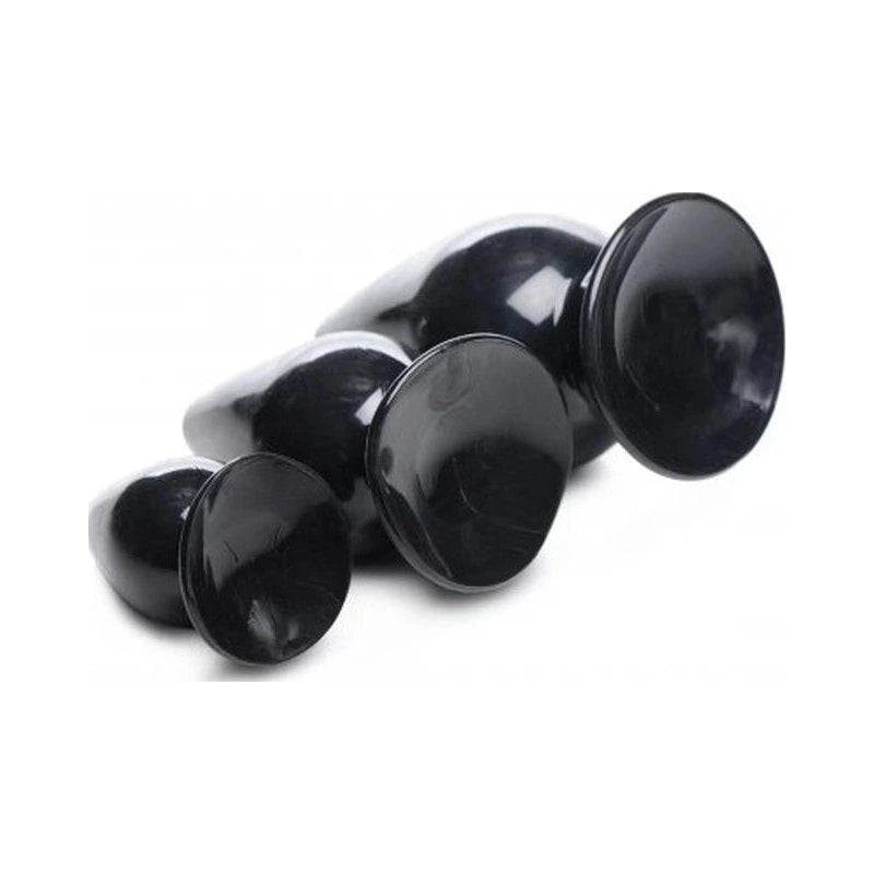 Master Series Triple Cones Anal Plug Set Black 3 Piece Butt Plugs