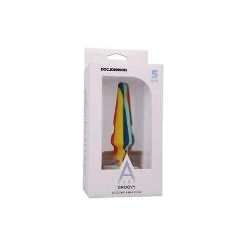 A-Play Groovy Silicone Anal Plug 5 Inch Sunrise - Butt Plugs