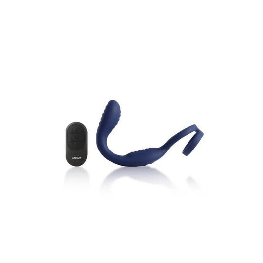 Arosum VibraDuo Vibrating Anal Probe & Perineum Stimulator With Cock Ring - Butt Plugs