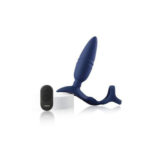 Arosum Ring n Rear Dual Thrusting Anal Probe With Cock Ring & Remote - Butt Plugs