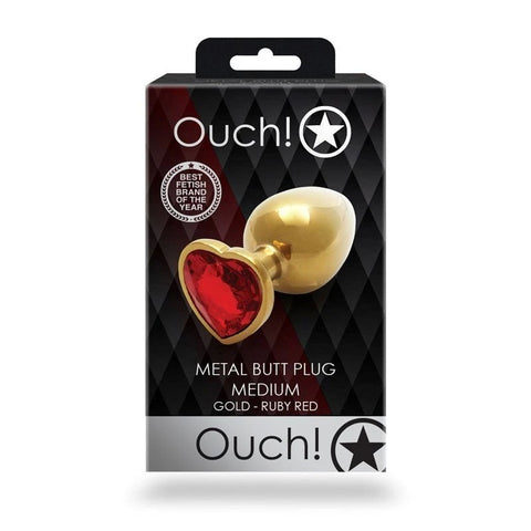 OUCH! Heart Gem Butt Plug - Medium - Butt Plugs