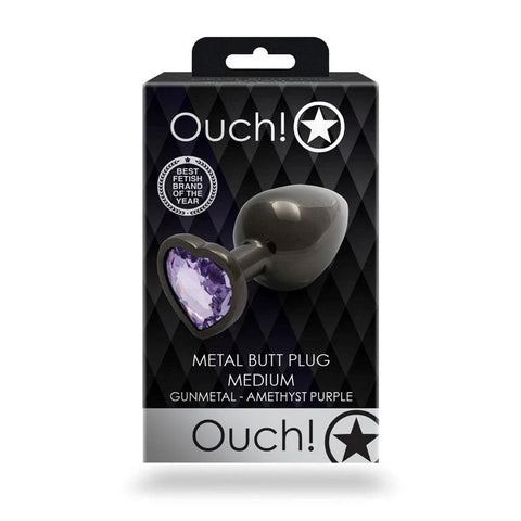 OUCH! Heart Gem Butt Plug - Medium - Butt Plugs
