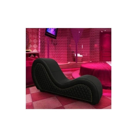 Daytona Kama Sutra Mebon Chaise Love Lounge Studded Sex Furniture & Quilted Black - Sex Furniture