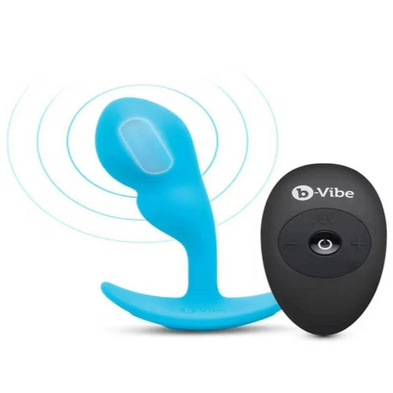 B-Vibe Remote Control Vibrating Silicone Prostate Snug Plug Blue Prostate Sex Toys