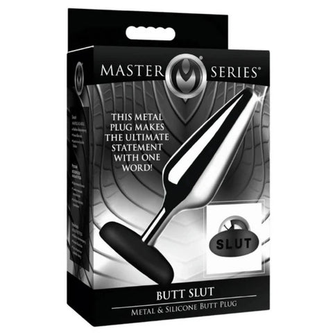 Master Series Butt Slut Metal and Silicone Butt Plug - Butt Plugs