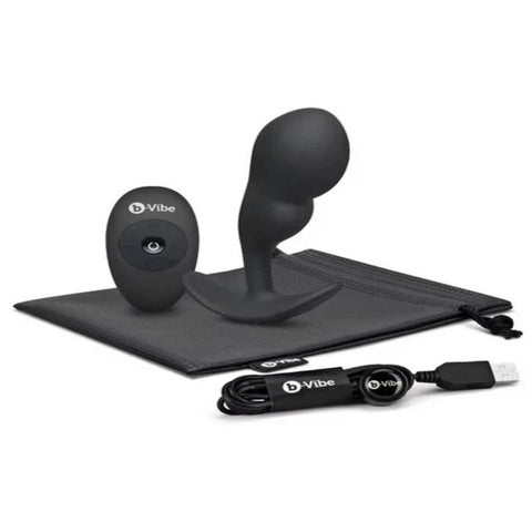 B-Vibe Remote Control Vibrating P-Spot Snug Plug Black - Prostate Sex Toys