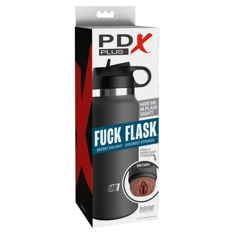 PDX Plus Fuck Flask Secret Delight Mens Stroker Grey Bottle Masturbators and Strokers