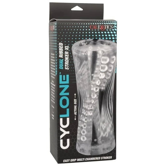 California Exotics Cyclone Dual Ribbed Realistic Mens Stroker XL - Masturbators and Strokers