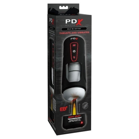 PDX Elite Milk Me Hotter Vibrating Male Masturbator Black - Masturbators and Strokers